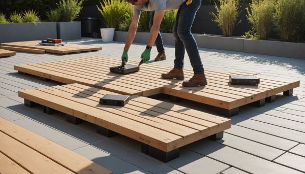 Comment poser des dalles sur plots pour sa terrasse bois ?